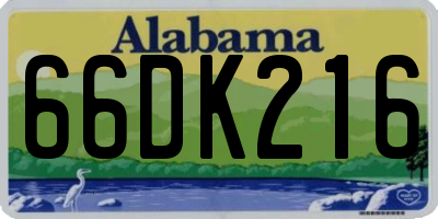 AL license plate 66DK216