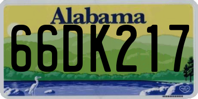 AL license plate 66DK217