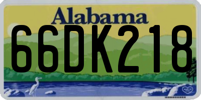 AL license plate 66DK218