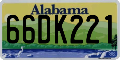 AL license plate 66DK221