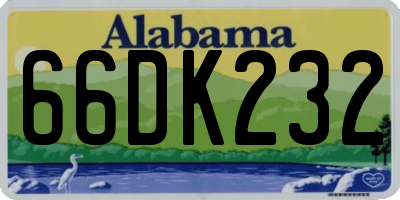 AL license plate 66DK232