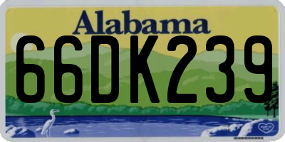 AL license plate 66DK239