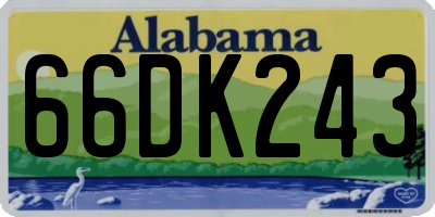 AL license plate 66DK243