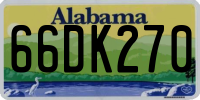 AL license plate 66DK270
