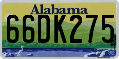 AL license plate 66DK275