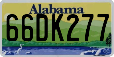 AL license plate 66DK277