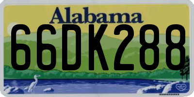 AL license plate 66DK288
