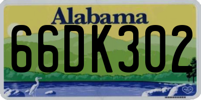 AL license plate 66DK302