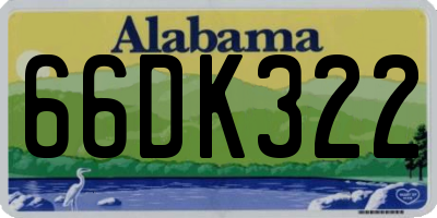 AL license plate 66DK322