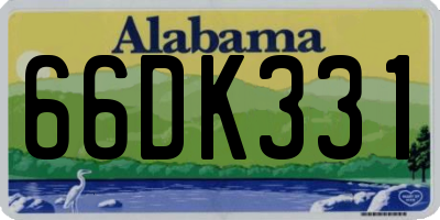 AL license plate 66DK331