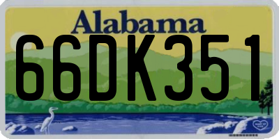 AL license plate 66DK351