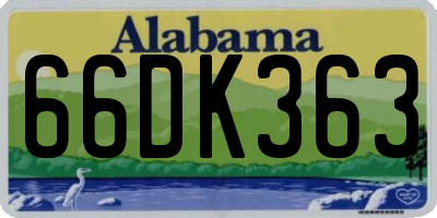 AL license plate 66DK363