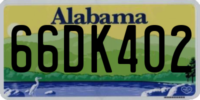 AL license plate 66DK402