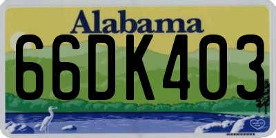 AL license plate 66DK403