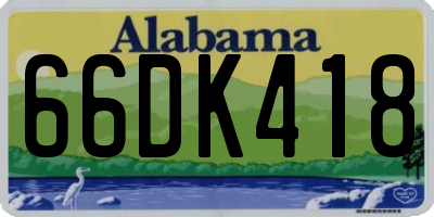 AL license plate 66DK418
