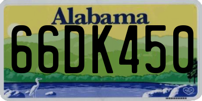 AL license plate 66DK450