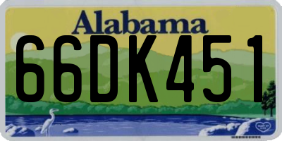 AL license plate 66DK451