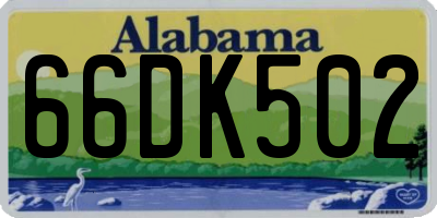 AL license plate 66DK502