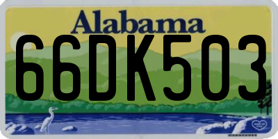 AL license plate 66DK503
