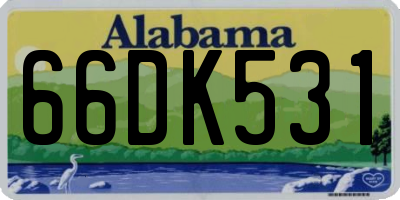 AL license plate 66DK531