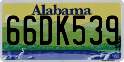 AL license plate 66DK539
