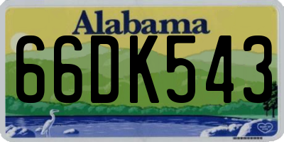 AL license plate 66DK543