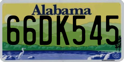 AL license plate 66DK545
