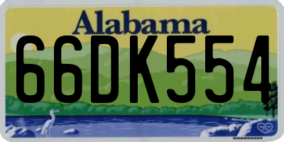 AL license plate 66DK554