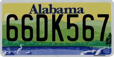 AL license plate 66DK567