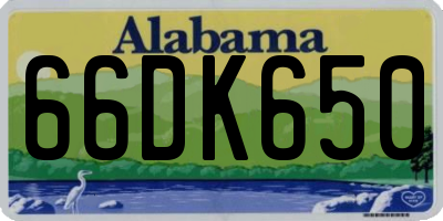 AL license plate 66DK650