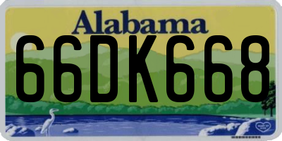 AL license plate 66DK668