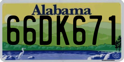 AL license plate 66DK671