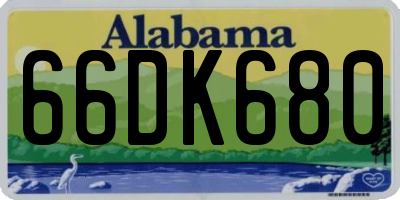 AL license plate 66DK680