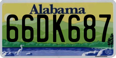 AL license plate 66DK687