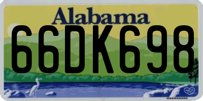 AL license plate 66DK698