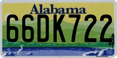 AL license plate 66DK722