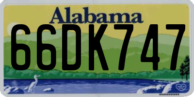 AL license plate 66DK747