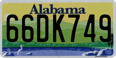 AL license plate 66DK749