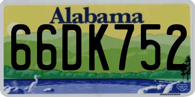 AL license plate 66DK752