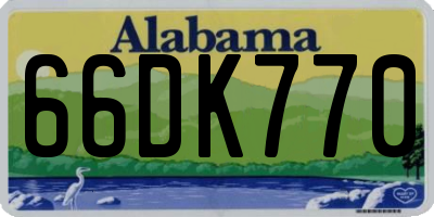 AL license plate 66DK770