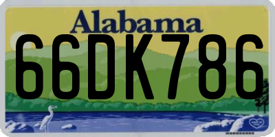 AL license plate 66DK786