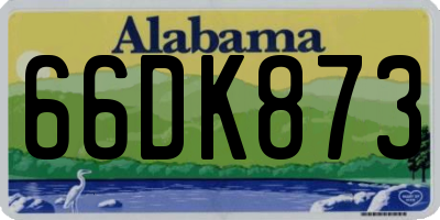 AL license plate 66DK873