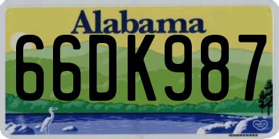 AL license plate 66DK987