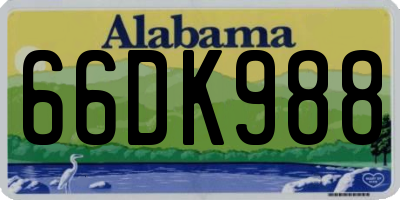 AL license plate 66DK988