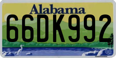 AL license plate 66DK992