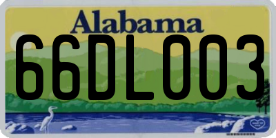 AL license plate 66DL003