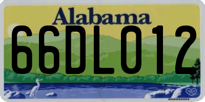 AL license plate 66DL012