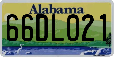 AL license plate 66DL021