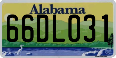 AL license plate 66DL031