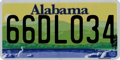 AL license plate 66DL034